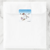 Killer Snowman Funny Cartoon Quadratischer Aufkleber (Tasche)