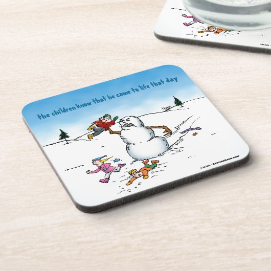 Killer Snowman Funny Cartoon Untersetzer (Linke Seite)