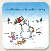 Killer Snowman Funny Cartoon Untersetzer (Vorderseite)