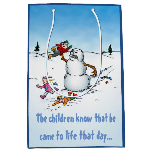 Killer Snowman Funny Cartoon Weihnachtsgeschenk Ta Mittlere Geschenktüte