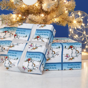 Killer Snowman Funny Cartoon Weihnachtsgeschenk Wr Geschenkpapier