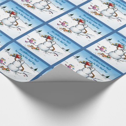 Killer Snowman Funny Cartoon Weihnachtsgeschenk Wr Geschenkpapier (Ecke)