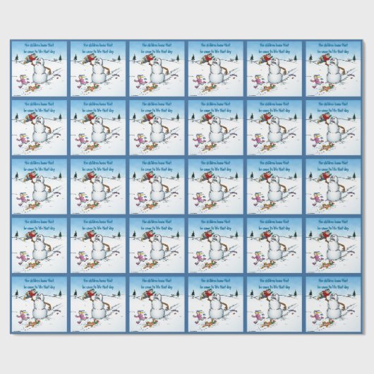 Killer Snowman Funny Cartoon Weihnachtsgeschenk Wr Geschenkpapier (Flach)