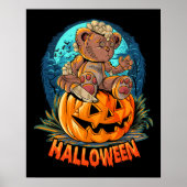Killer Teddy Bear Halloween Jack-o-Laterne Poster (Vorne)