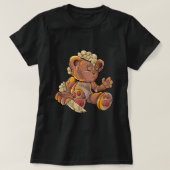 Killer Teddy Bear Lazy Halloween Kostüm Beängstige T-Shirt (Design vorne)