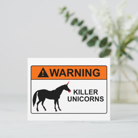 Killer Unicorns Postkarte (Stehend Vorderseite)