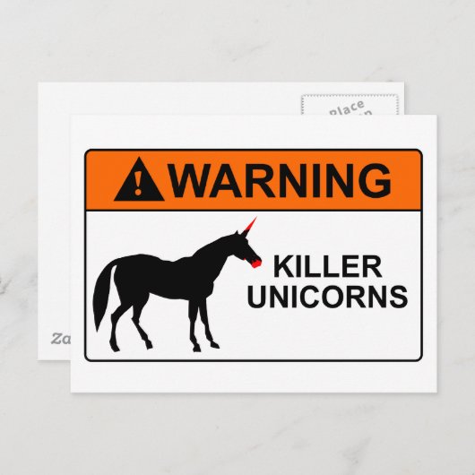 Killer Unicorns Postkarte (Vorne/Hinten)