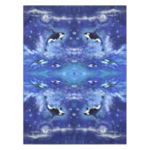 Killer Wale auf Vollmond Blue Tablecloth Tischdecke (Vorderseite)