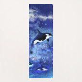 Killer Wale auf Vollmond Yoga Mat Blue Yogamatte (Vorderseite)