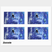 Killer Whale auf Vollmond Blue Sticker Malerei (Blatt)