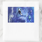 Killer Whale auf Vollmond Blue Sticker Malerei (Tasche)