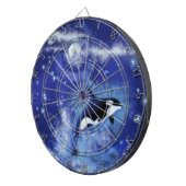 Killer Whale auf Vollmond Dart Board - Blau Dartscheibe (Vorderseite rechts)