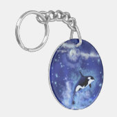Killer Whale auf Vollmond-Schlüsselanhänger Schlüsselanhänger (Vorderseite links)
