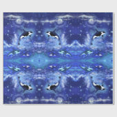 Killer Whale auf Vollmond Wrapping Paper Geschenkpapier (Flach)