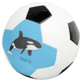 Killer whale cartoon illustration fußball (Dreiviertel)
