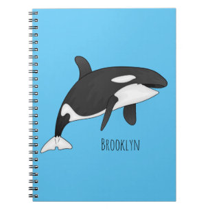 Killer whale cartoon illustration notizblock