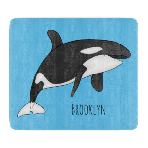 Killer whale cartoon illustration  schneidebrett