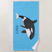 Killer whale cartoon illustration strandtuch (Vorderseite)