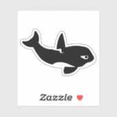 Killer Whale Cartoon - Niedlich Aufkleber (Blatt)