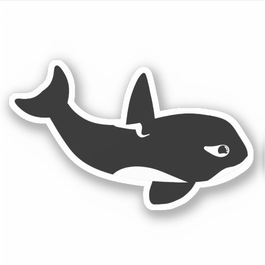 Killer Whale Cartoon - Niedlich Aufkleber (Vorderseite)