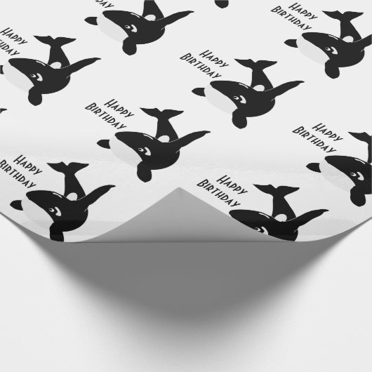 Killer Whale Design Geburtstag Geschenkpapier (Ecke)
