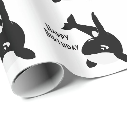 Killer Whale Design Geburtstag Geschenkpapier (Rolleneckpunkt)