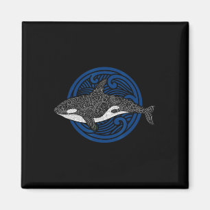 Killer Whale Design Ocean Waves Men Boys Kinder Or Magnet