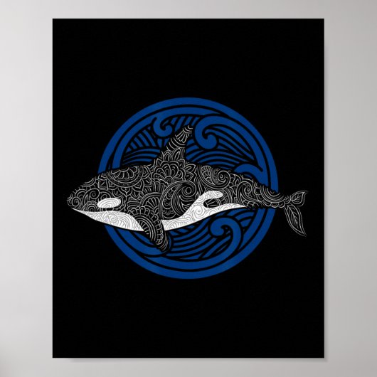 Killer Whale Design Ocean Waves Men Boys Kinder Or Poster (Vorne)