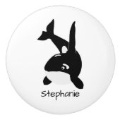 Killer Whale Design Personalised Keramikknauf (Vorderseite)