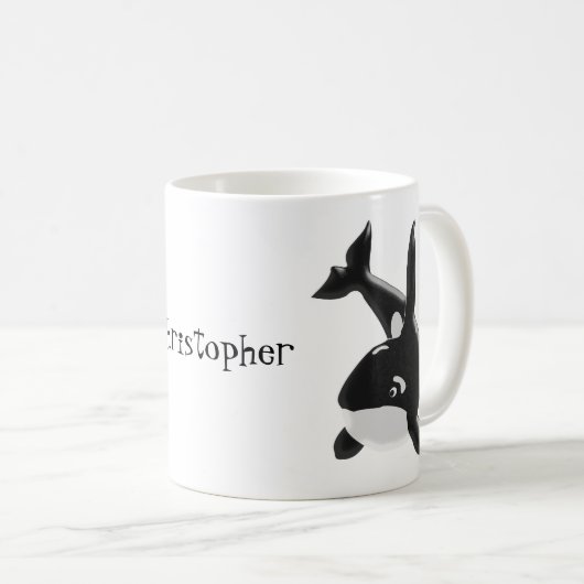 Killer Whale einfach den Namen hinzufügen Kaffeetasse (VorderseiteRechts)
