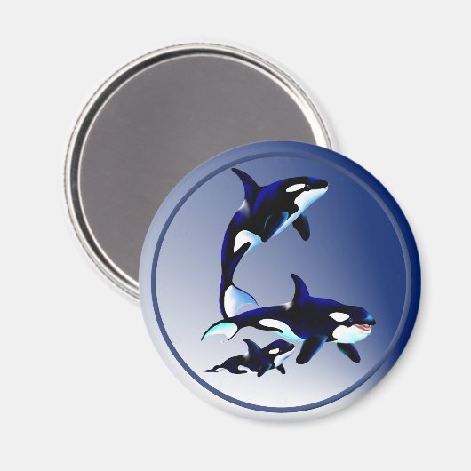 Killer Whale-Familienzmagnete Magnet (Vorderseite/Rückseite)