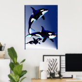 Killer Whale Family Poster (Heimbüro)