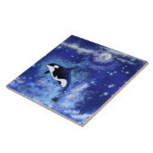 Killer Whale Keramik Tile Blue Vollmond Fliese (Seite)
