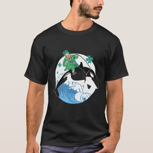Killer Whale Ocean Orca Lover Funny St Patrick Day T-Shirt (Vorderseite)
