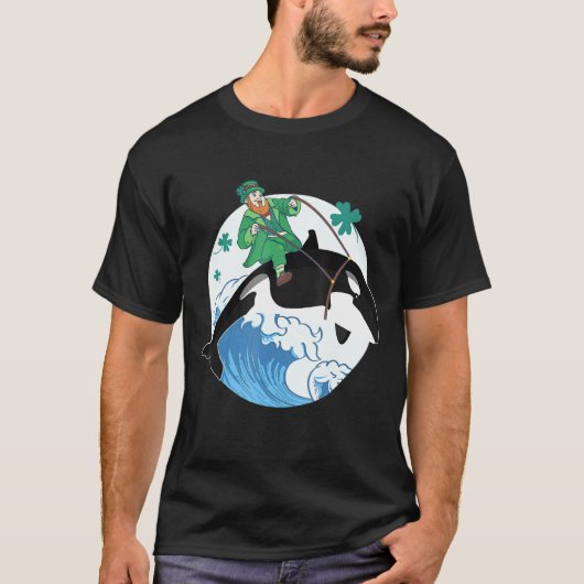 Killer Whale Ocean Orca Lover Funny St Patrick Day T-Shirt (Vorderseite)