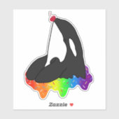 Killer Whale Orca Rainbow Aufkleber (Blatt)