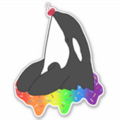 Killer Whale Orca Rainbow Aufkleber (Vorderseite)