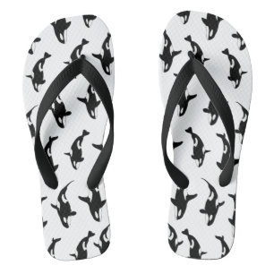 Killer Whale Schwarz und Weiß Badesandalen
