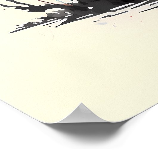 Killer Whale Tinte Malerei Poster (Ecke)