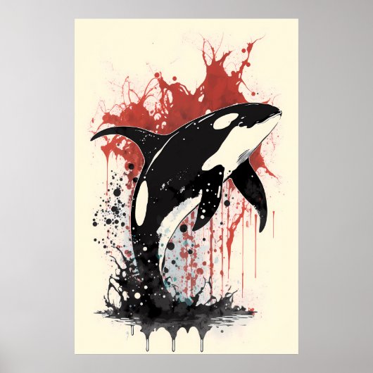 Killer Whale Tinte Malerei Poster (Vorne)