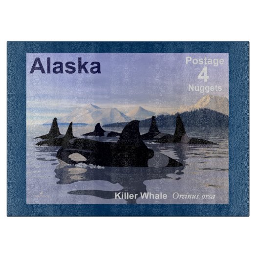 Killer Whales - Alaska Postage Schneidebrett (Vorderseite)