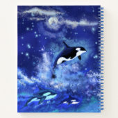 Killer Whales auf Blue Full Moon Notebook Notizblock (Rückseite)