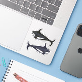 Killer Whales Aufkleber (Laptop mit iPhone)