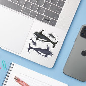 Killer Whales Aufkleber (Laptop mit iPhone)