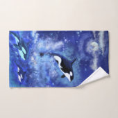 Killer Whales Blue Vollmond Badetuch Set (Handtuch)