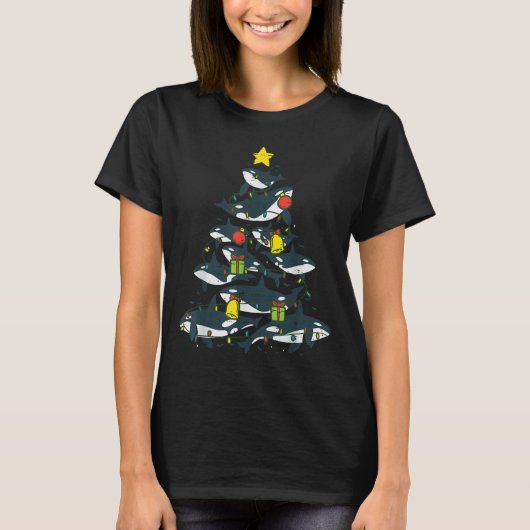Killer Whales Christmas Tree Xmas Orca Women Men B T-Shirt (Vorderseite)