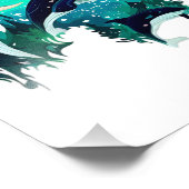 Killer Whales Cool Blue Nature Illustration Fotodruck (Ecke)