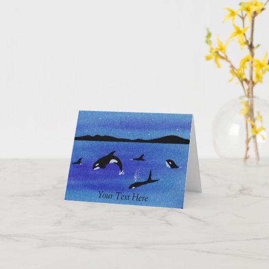 Killer Whales Karte (Gelbe Blume)