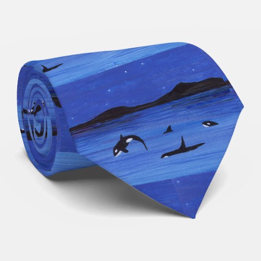 Killer Whales Krawatte (Gerollt)