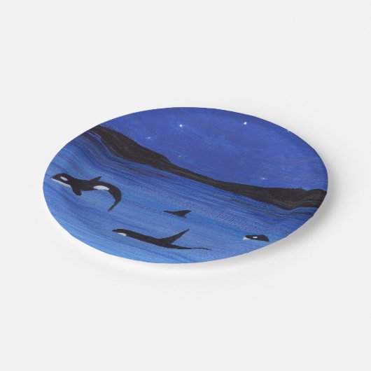 Killer Whales Pappteller (Schrägansicht)